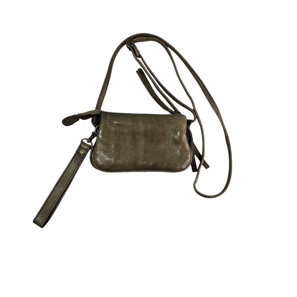 Rugged Hide Australia Khaki Olive Green Leather Small Crossbody Purse View 2